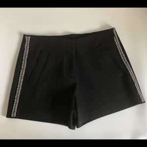 Zara Basic High Waist Black Embellished Shorts